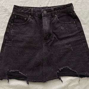 Black denim Skirt.